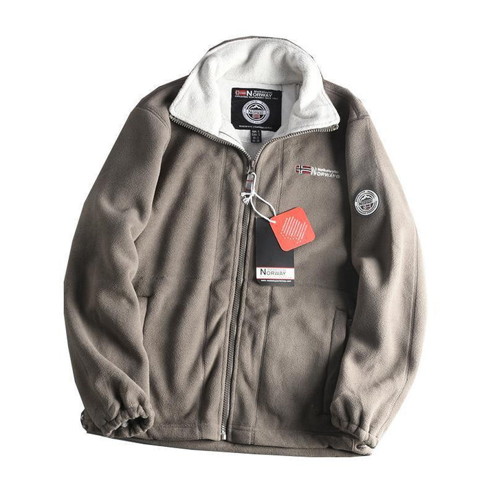 Herren Wärmende Fleecejacke mit Stehkragen, Reißverschluss und elastischen Bündchen Drune