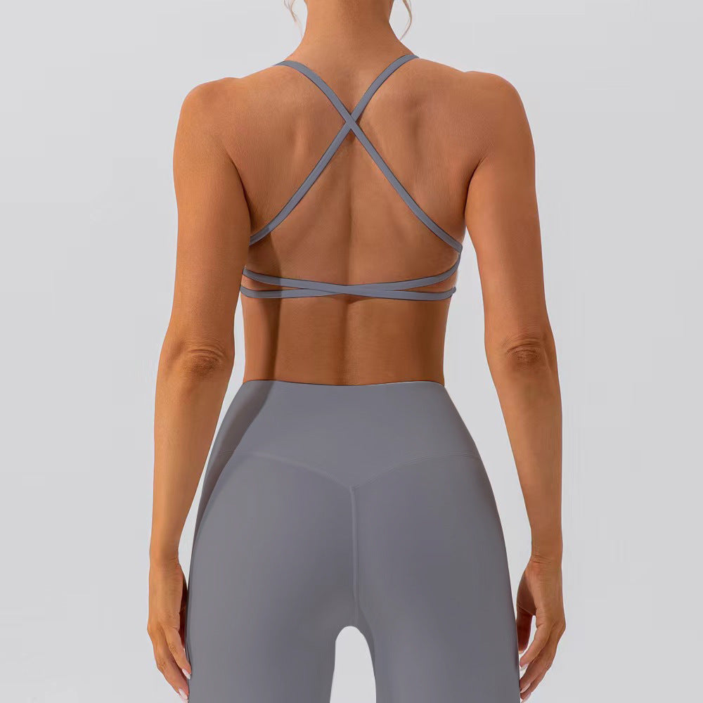 Damen Sportlich-funktionales Bustier mit gekreuztem Rückendesign und atmungsaktiven Materialien Drune