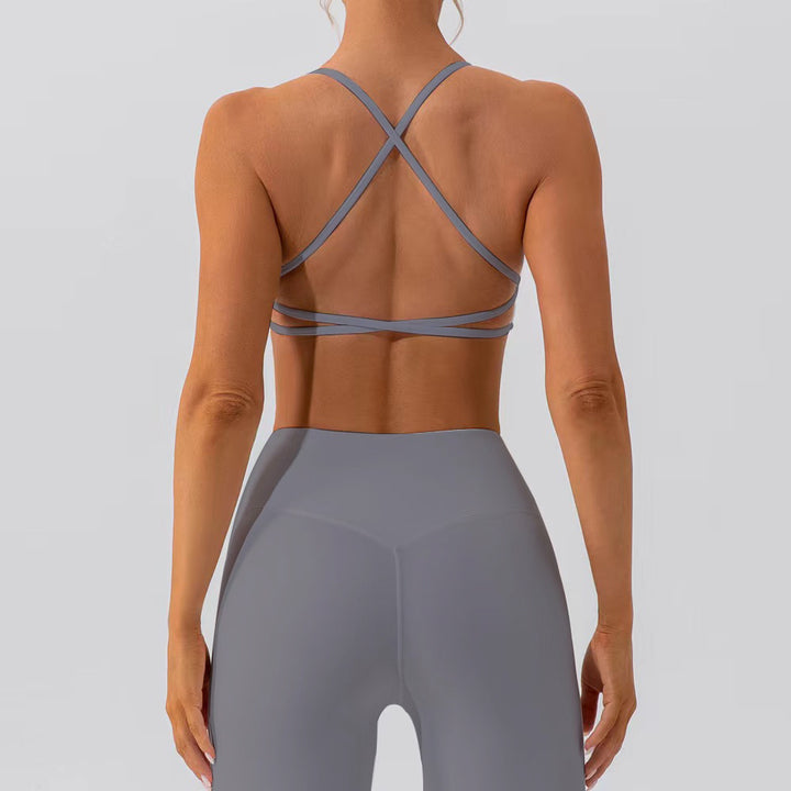 Damen Sportlich-funktionales Bustier mit gekreuztem Rückendesign und atmungsaktiven Materialien Drune