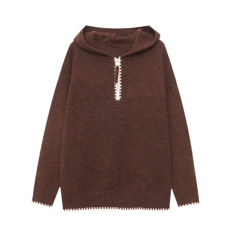 Damen kuscheliger Hoodie mit Halbreißverschluss und bequemer Passform Drune