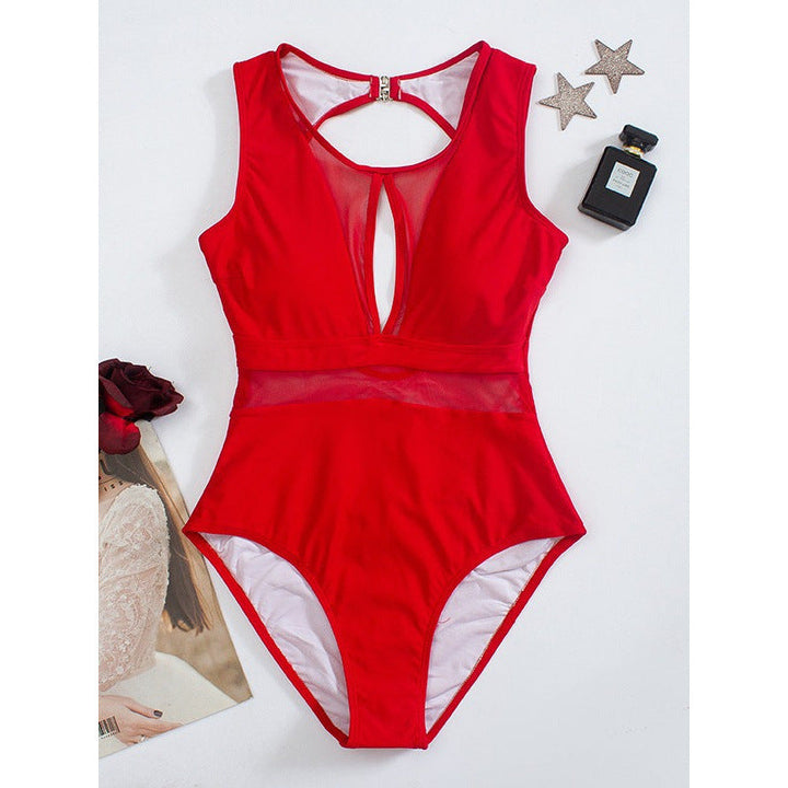 Damen Cut-Out Einteiler Badeanzug Drune