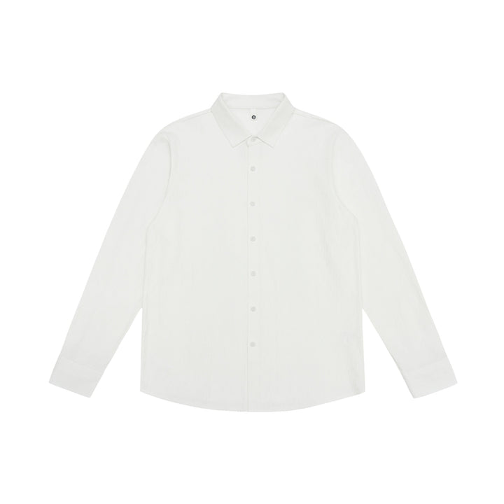Herren Feines Baumwoll-Twill Hemdjacken‑Style mit Kentkragen und abgerundetem Saum Drune