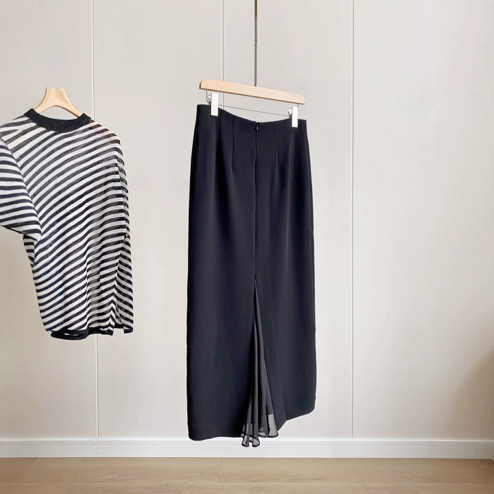 Damen Eleganter Maxirock aus hochwertigem fließendem Material Drune