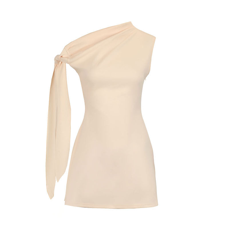 Damen asymmetrisches ärmelloses Oberteil mit elegantem Taillendetail Drune