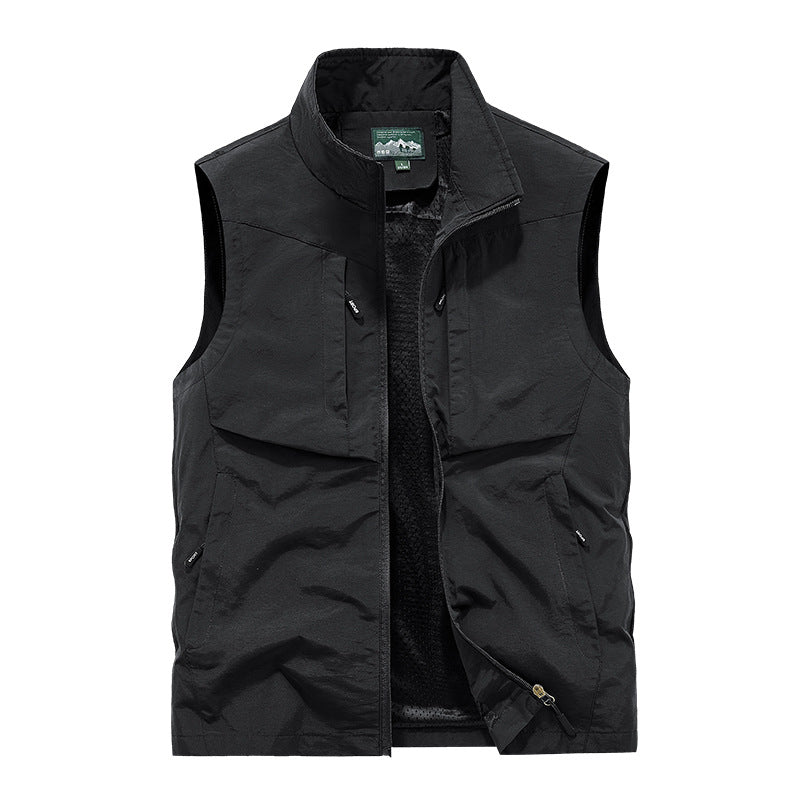 Herren Utility-Outdoorweste mit Mesh-Futter, durchgehendem Reißverschluss und Multifachtaschen Drune