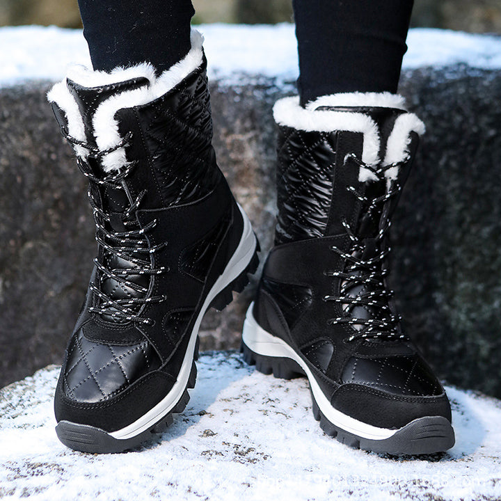 Damen Thermisch isolierte Winterstiefel mit rutschfester Profilsohle und kuscheligem Innenfutter Drune