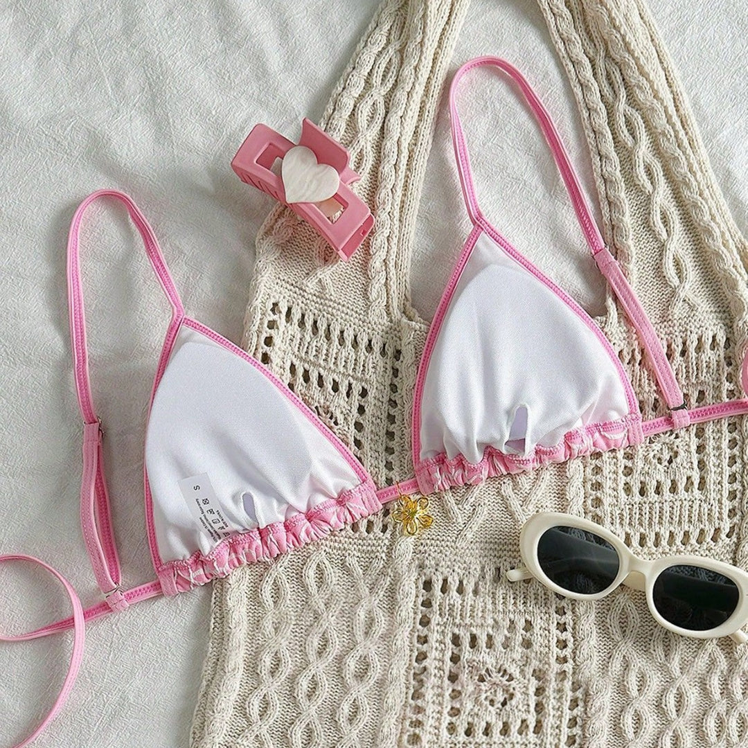Damen Triangel-Bikini mit floralem Design Drune