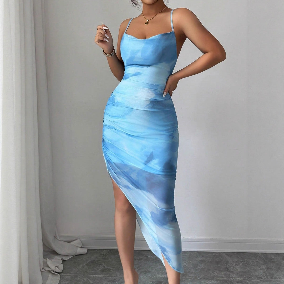 Damen Wickelkleid mit asymmetrischem Schnitt und raffinierten Rüschendetails Drune