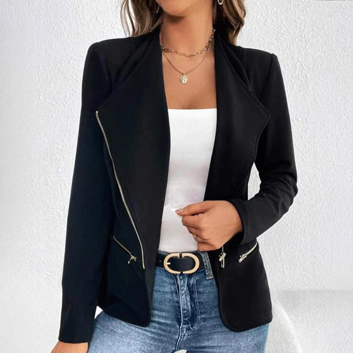 Damen nan taillierter Jersey-Blazer mit asymmetrischen Zierreißverschlüssen Drune
