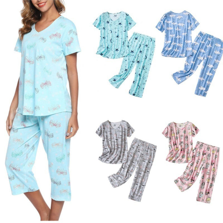 Damen Fun Grafik Schlafanzug Set Drune