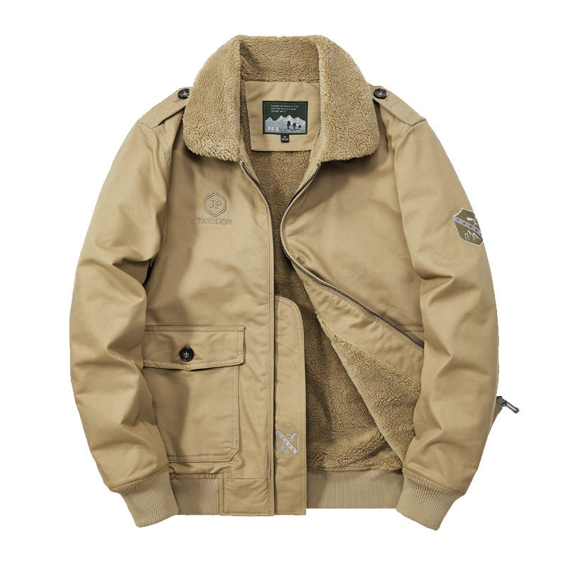 Herren Modische Übergangsjacke mit Teddy-Futter Drune