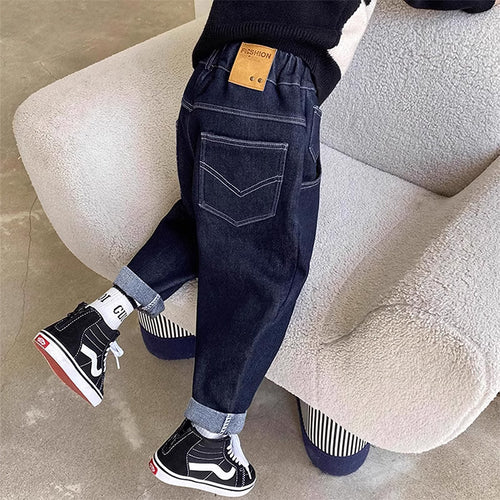 Unisex Bequeme Denim-Hose mit elastischem Bund Drune