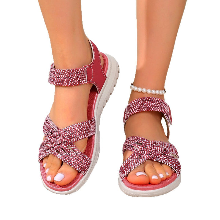 Damen Freizeit-Sandalen mit Fußbett und breiten Riemen Drune