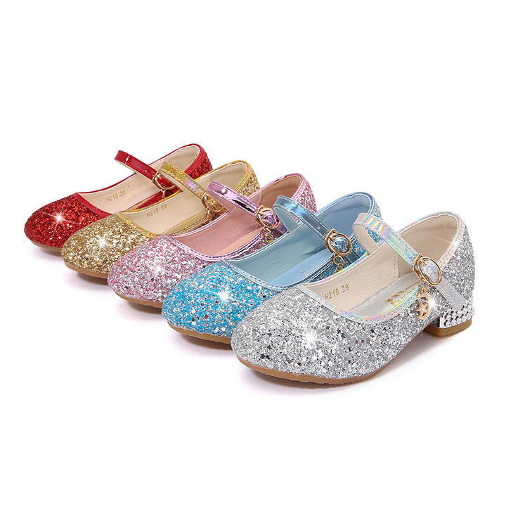 Mädchen Glitzernde Mary Jane Ballerinas mit dekorativem Riemchen und modischem Absatz Drune