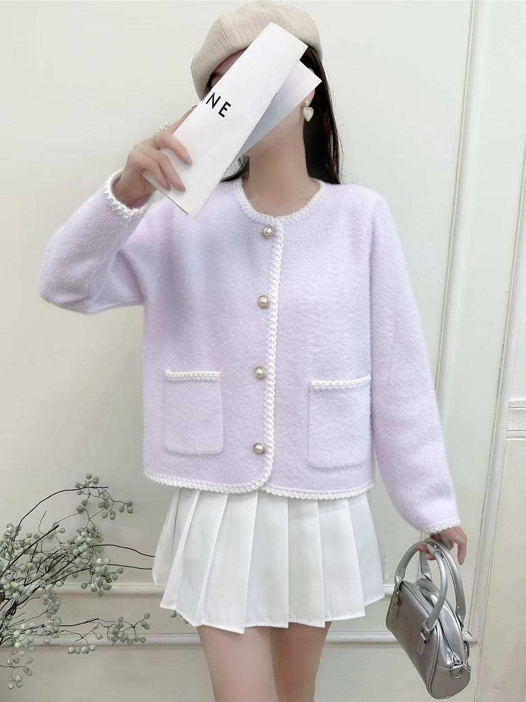 Damen Elegante Strickjacke mit dekorativer Knopfleiste und Taschen Drune