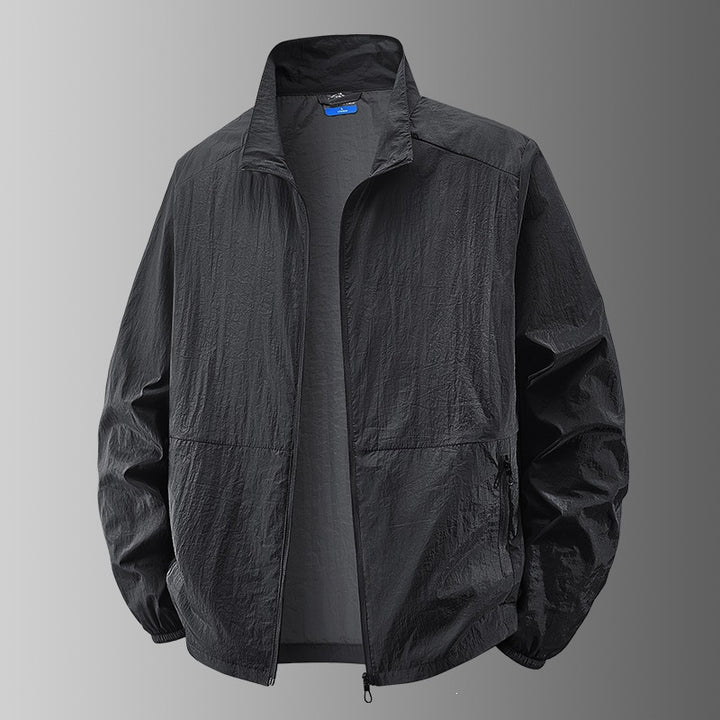Herren Ultraleichte winddichte Übergangsjacke mit Stehkragen und kompakter Packfunktion Drune