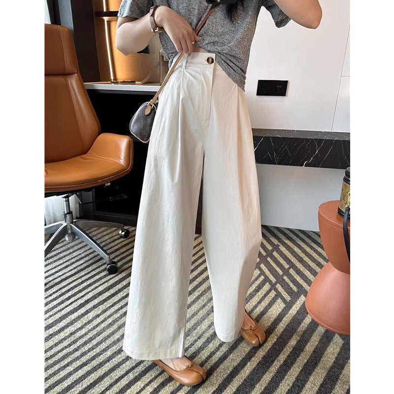 Damen Weitgeschnittene Hose mit hohem Bund und seitlichen Taschen Drune