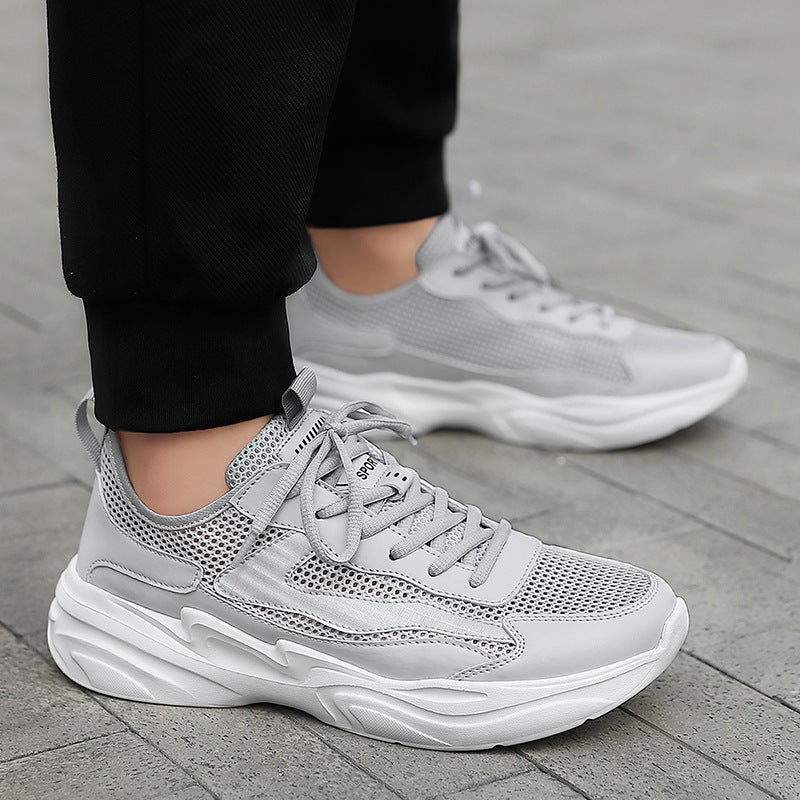 Herren nan skulpturaler Freizeit-Sneaker mit geformter Dämpfungssohle und atmungsaktiver Netzgewebe-Lederkombination Drune