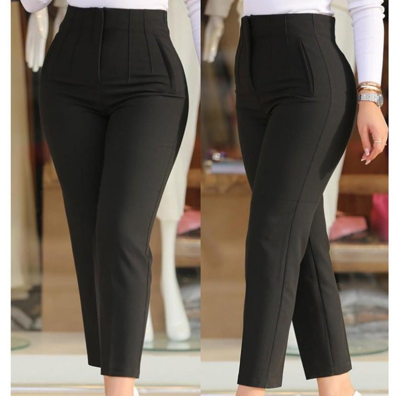 Damen Hochgeschnittener Schlank-Pant mit dekorativem Nähdetails Drune