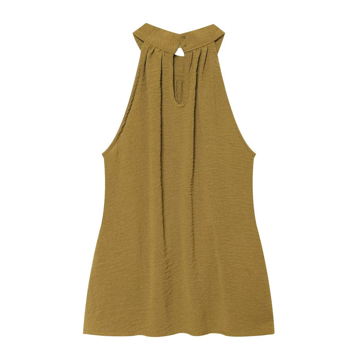 Damen Stufige Wide‑Leg Jersey‑Hose mit hoher Bundpassform und Volantdetails Drune