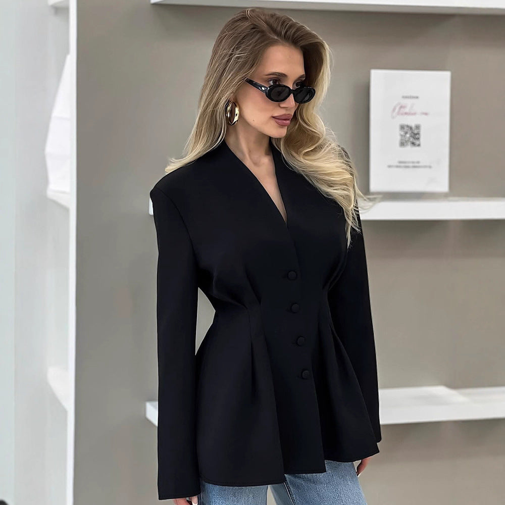 Damen Eleganter Blazer mit taillierten Akzenten Drune
