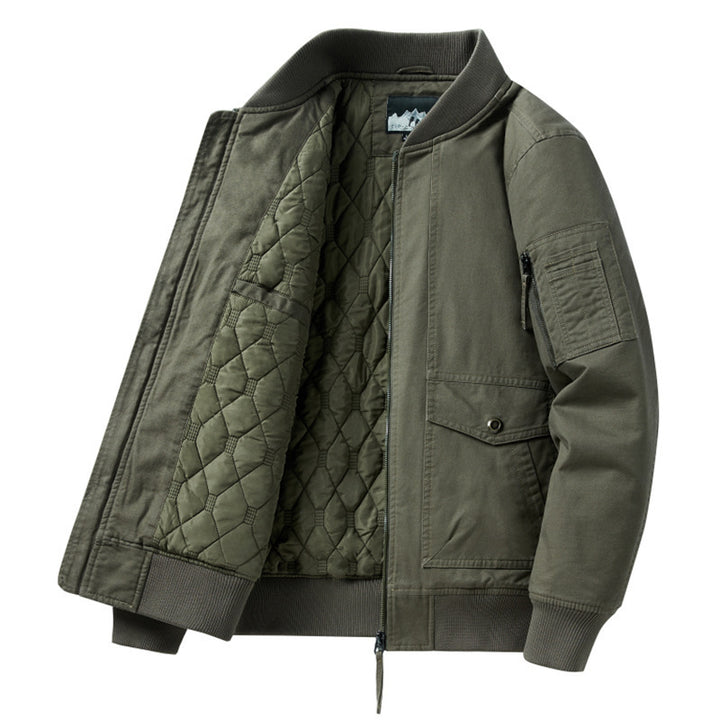 Herren Modische Bomberjacke mit Steppfutter Drune