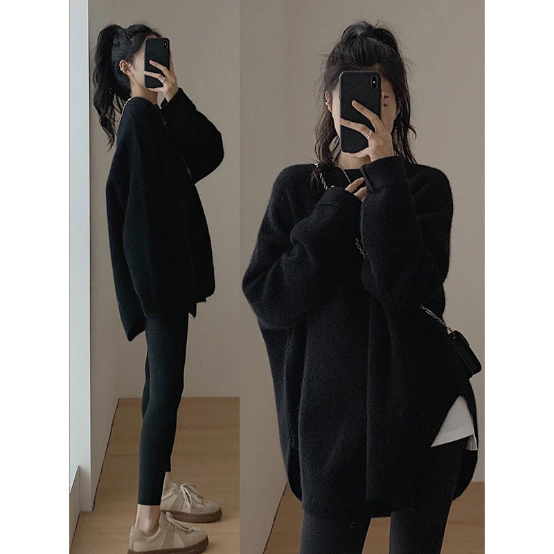 Damen Kuscheliger Oversized Pullover aus weichem Strickmaterial mit lässigem Schnitt Drune