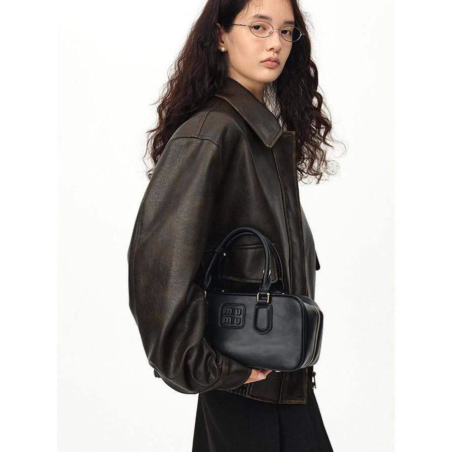 Damen lässige Lederjacke Drune
