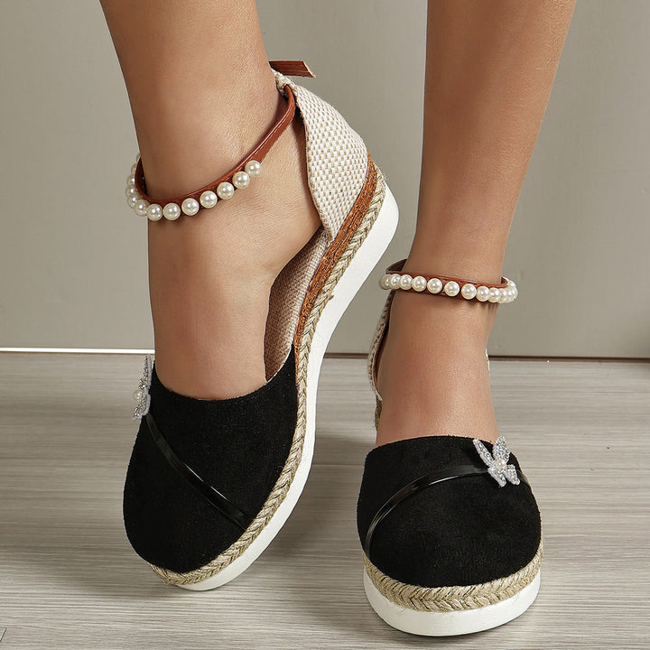 Damen Espadrilles mit funkelnden Schmetterlingsapplikationen Drune