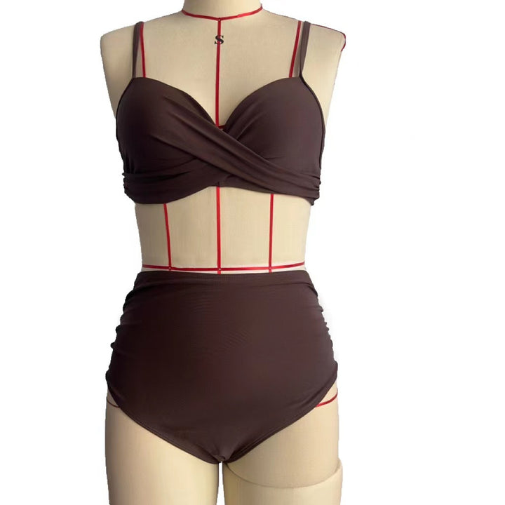Damen Hochtailliertes Bikini-Set mit Wickel-Design Drune