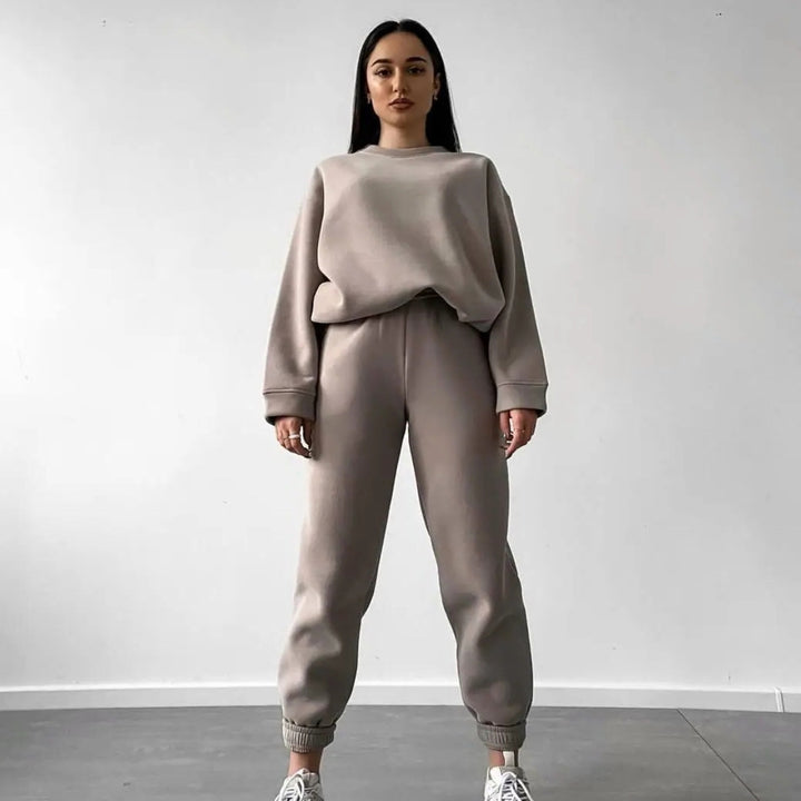 Damen lässiges Sweatshirt und Jogginghose Set aus weichem Material mit Gummizug und hohem Tragekomfort Drune