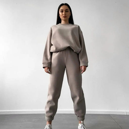 Damen lässiges Sweatshirt und Jogginghose Set aus weichem Material mit Gummizug und hohem Tragekomfort Drune