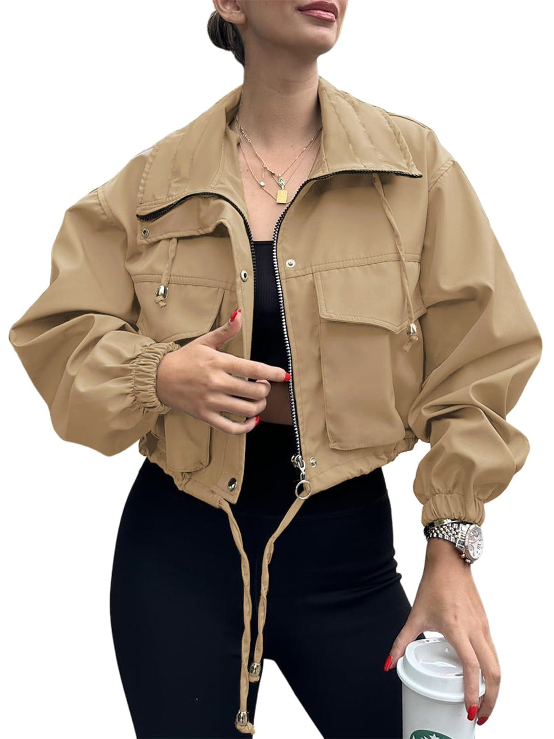 Damen Modische und sportliche Kurzjacke