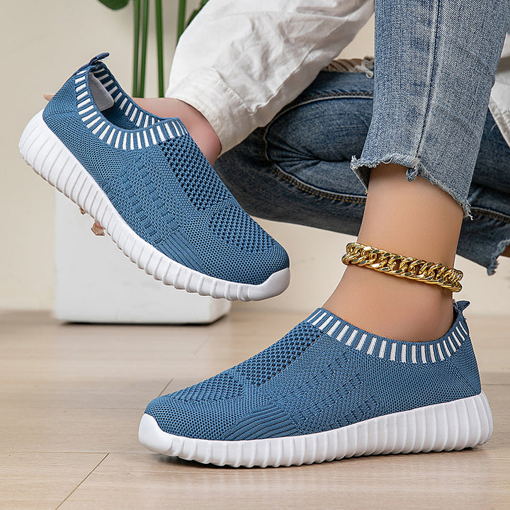 Damen nan elastischer Schlupf-Komfort-Sneaker mit dreidimensionaler Strickstruktur und profilierter Leichtsohle Drune