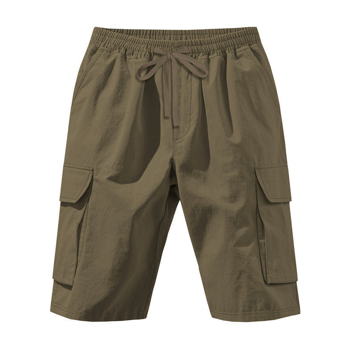 Herren nan knielange Utility-Shorts aus leichtem Baumwollmix mit elastischem Tunnelzugbund und aufgesetzten Klappentaschen Drune