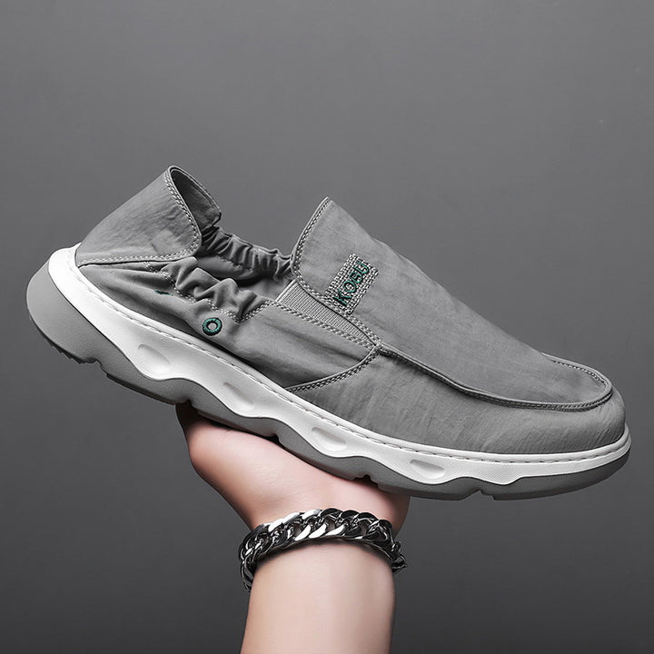 Herren elastischer Nubukoptik-Slipper mit gepolstertem Fersenrand und stoßdämpfender Wellenlaufsohle Drune
