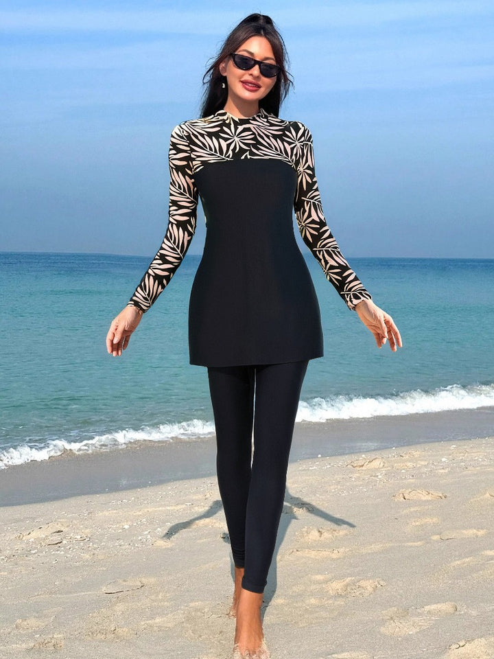 Damen Eleganter Langarm-Surfsuit mit modischen Akzenten Drune