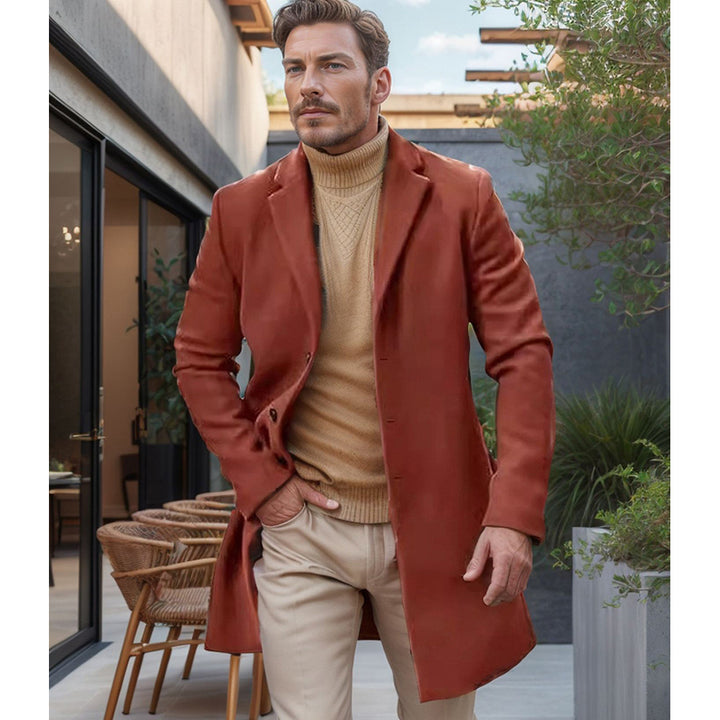 Herren Eleganter Wollmantel mit hochwertiger Verarbeitung Drune