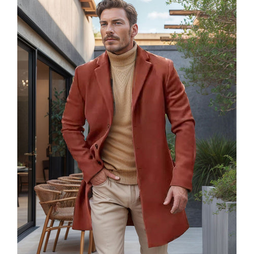 Herren Eleganter Wollmantel mit hochwertiger Verarbeitung Drune