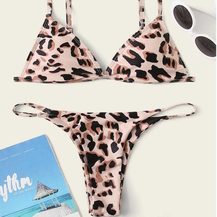 Damen Triangel-Bikini mit aufregendem Leoparden-Design Drune