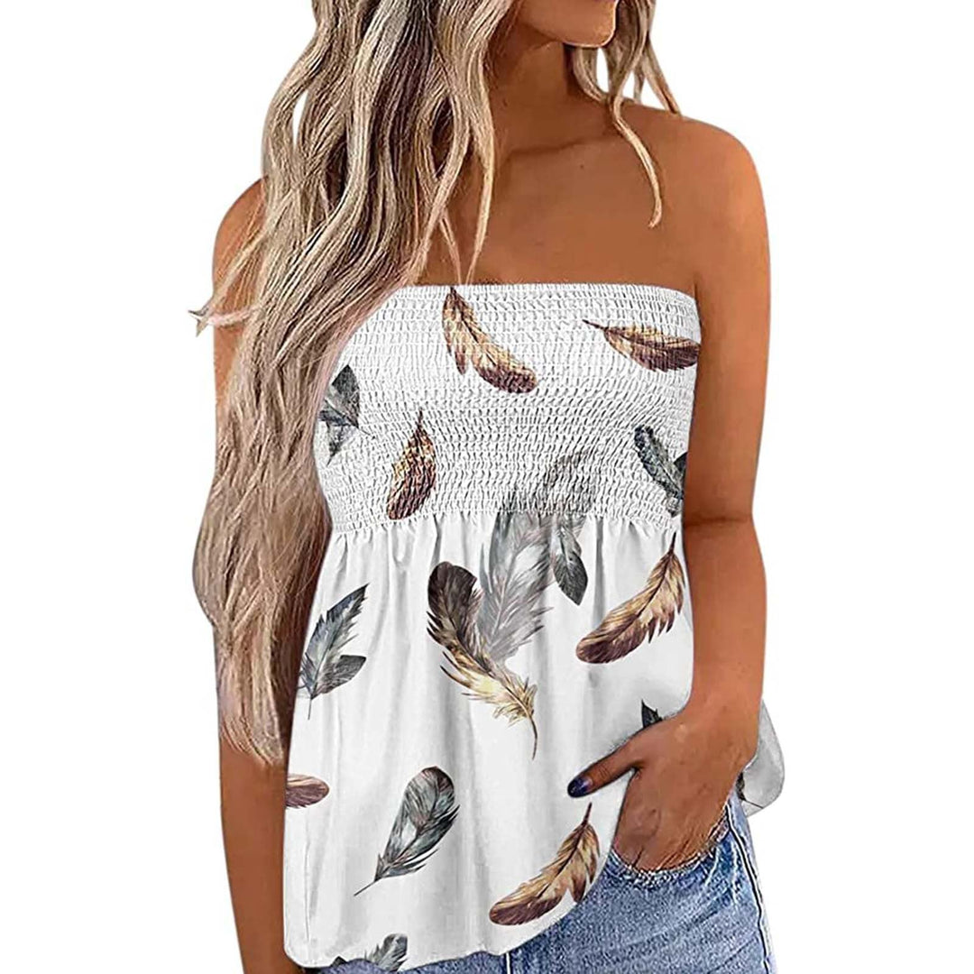 Damen Bandeau-Top mit floralem Einsatz Drune