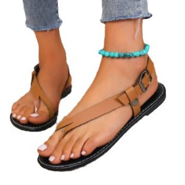 Damen Zehensandalen mit ergonomischem Fußbett und verstellbarem Riemen Drune