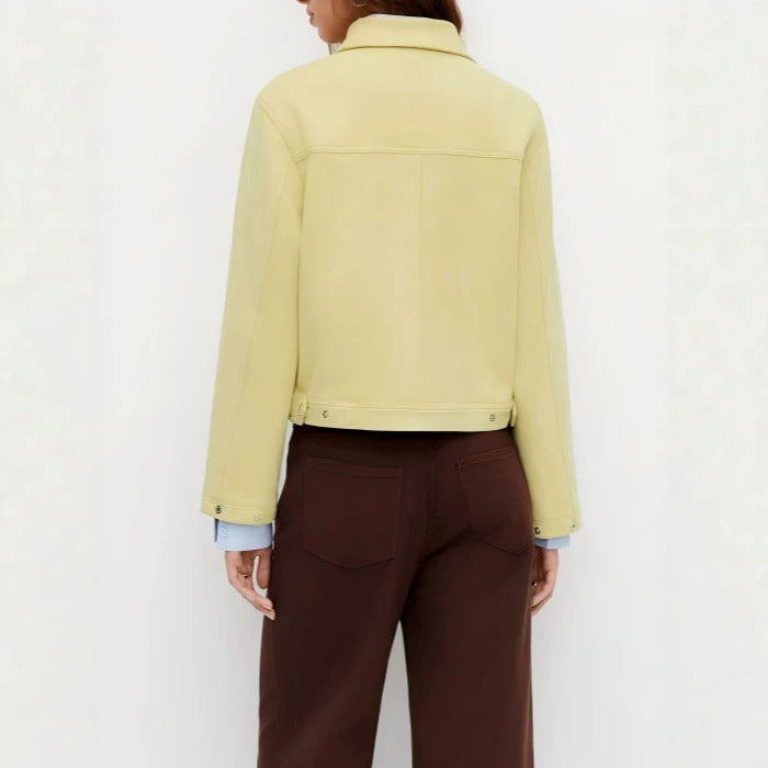 Damen Kurzjacke mit Reißverschluss, Hemdkragen und Pattentaschen Drune