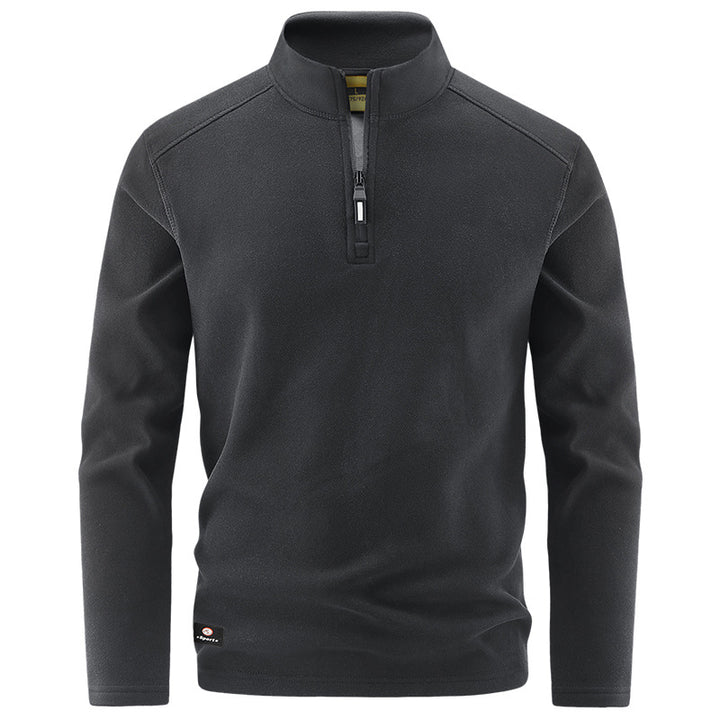 Herren Thermo‑Fleecepullover mit kurzem Reißverschluss und Stehkragen Drune
