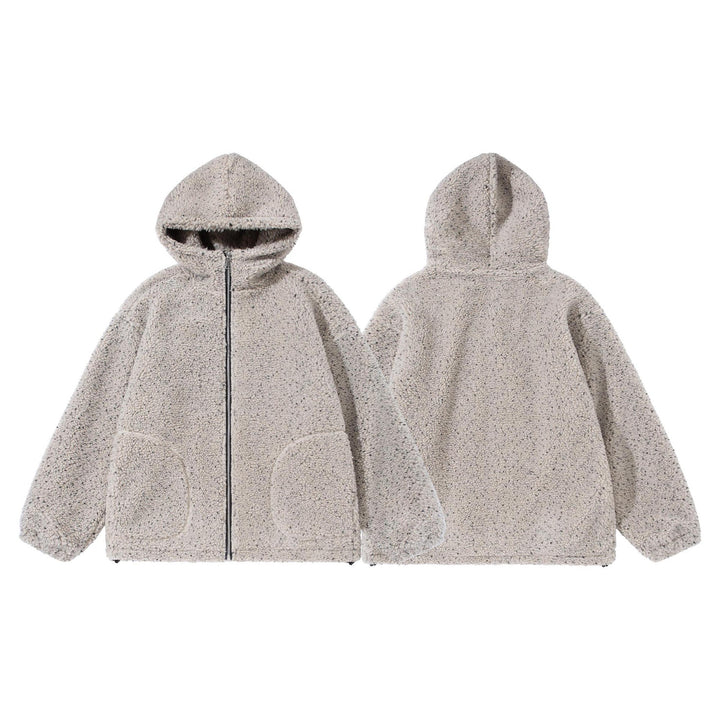 Unisex Boxy Teddy‑Fleece Kapuzenjacke mit Reißverschluss Drune