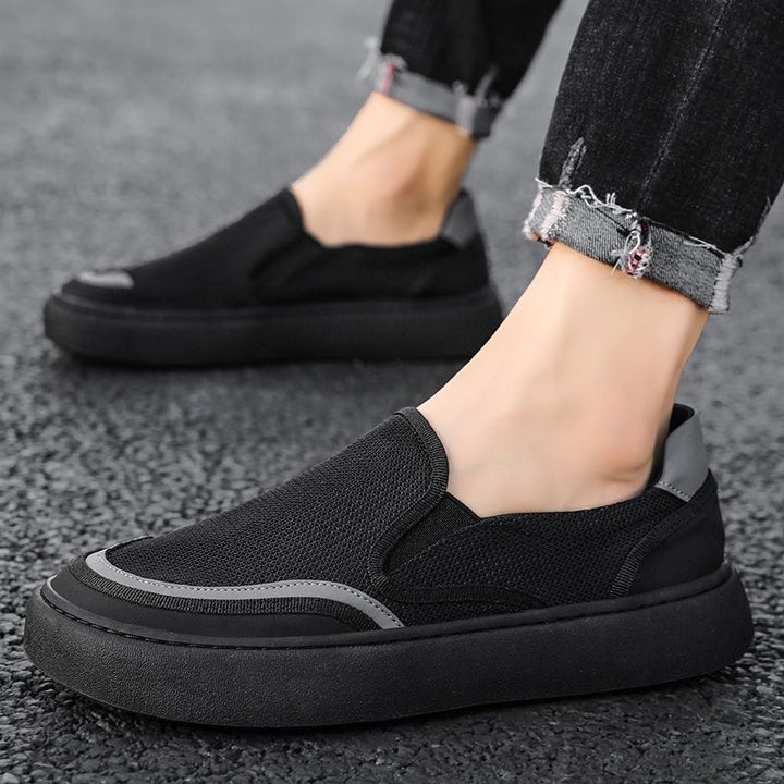 Herren Minimalistischer Strick-Slip-On mit reflektierenden Details und Komfortplateau Drune