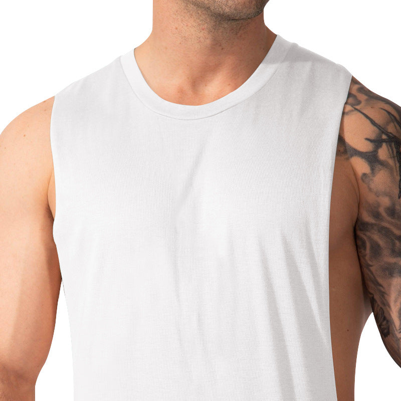 Herren nan Muskelshirt mit extra tiefen Armöffnungen und atmungsaktivem Baumwollmix Drune