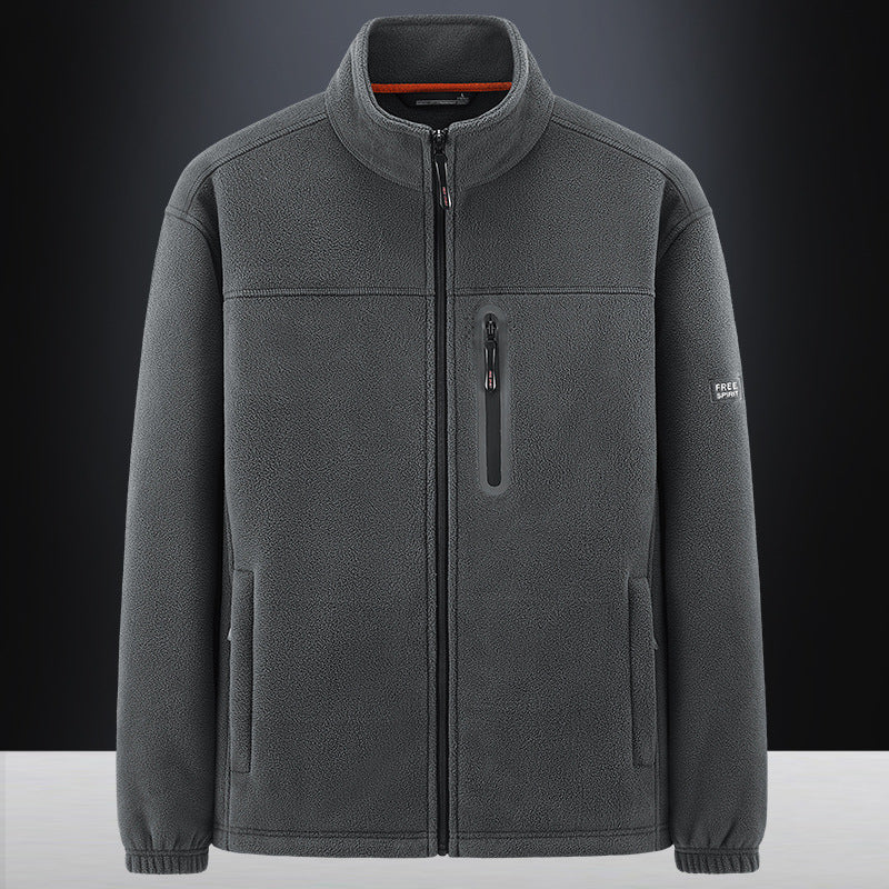 Herren Fleecejacke mit windabweisendem Microfleece, verschweißter Brustreißverschlusstasche und elastischen Bündchen Drune