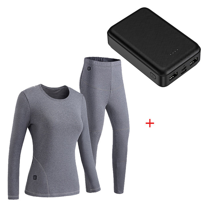 Damen Eng anliegendes Thermo-Funktionsset mit Langarmshirt und hoher Thermoleggings Drune