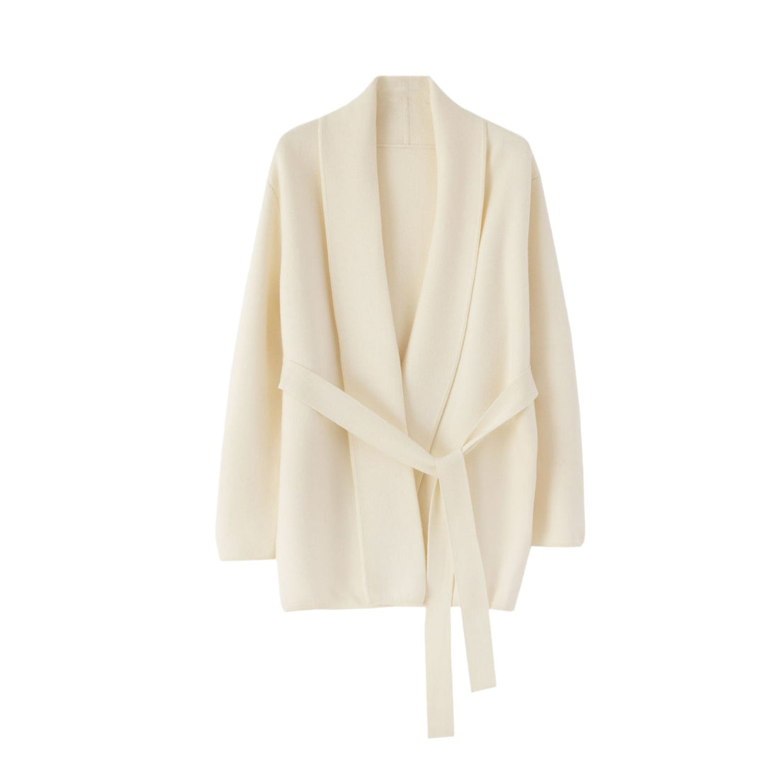 Damen Modische Strickjacke mit Gürtel Drune